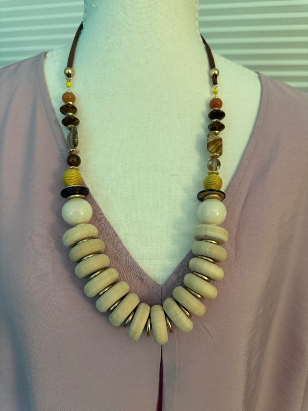 J Jill Lush Gardens Mixed Materials Necklace  NWT